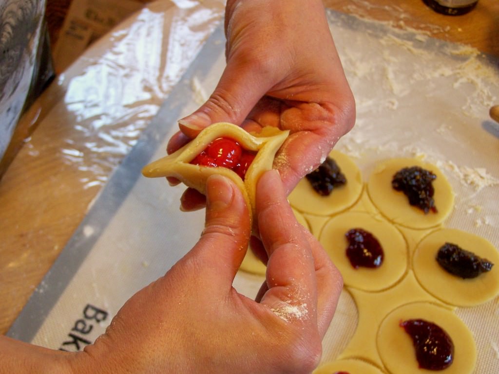 Hamentashen-folding2; photo by L. Goldman Photo #5: Folding 2