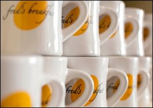 Fred's Breakfast mugs; photo by Nancy Hyams Sher