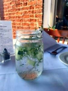 Cucumber Thyme Gin & Tonic; photo courtesy of Frenchtown Inn
