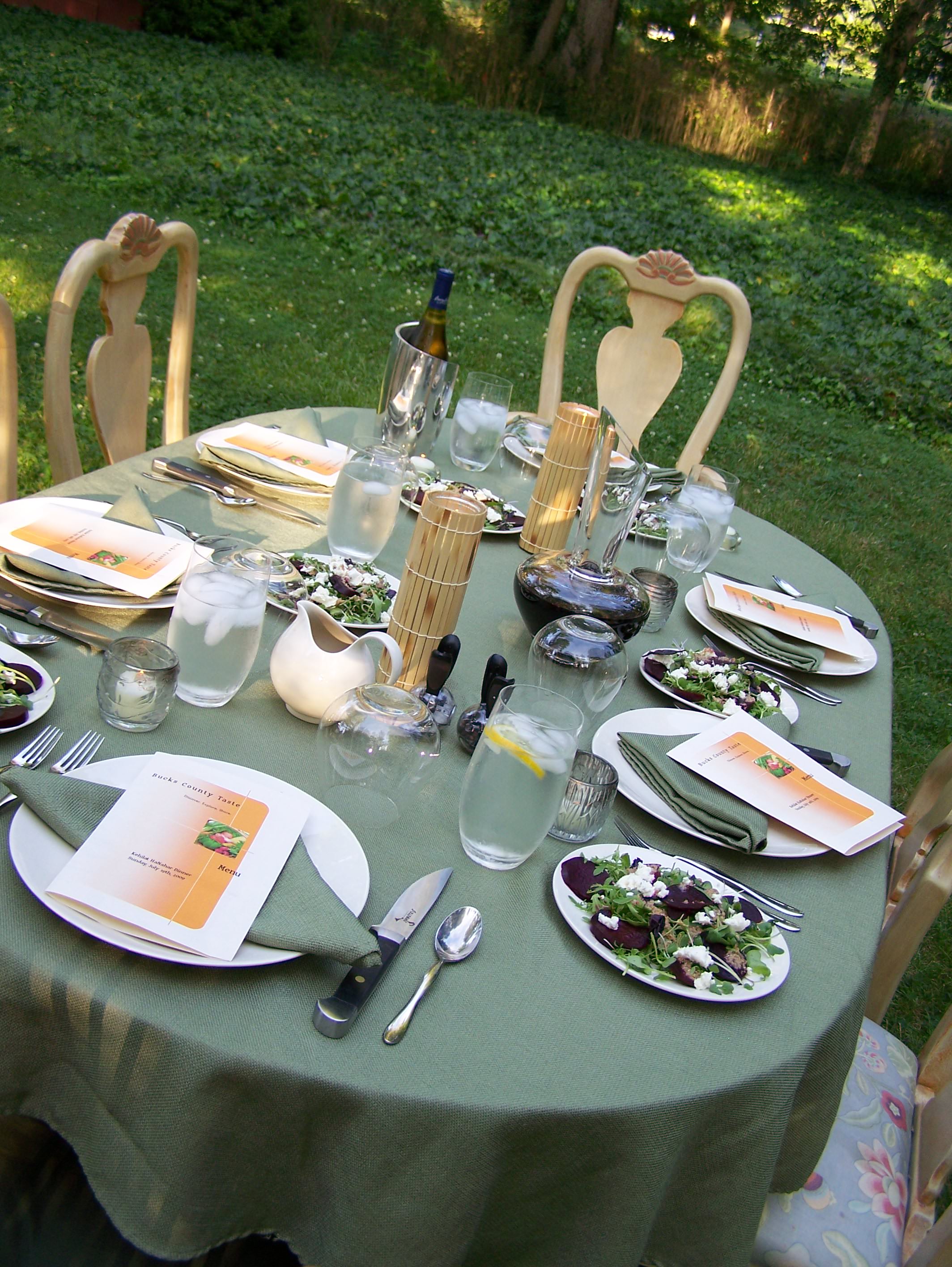 Dinner at our house al fresco Dinner at our house al fresco