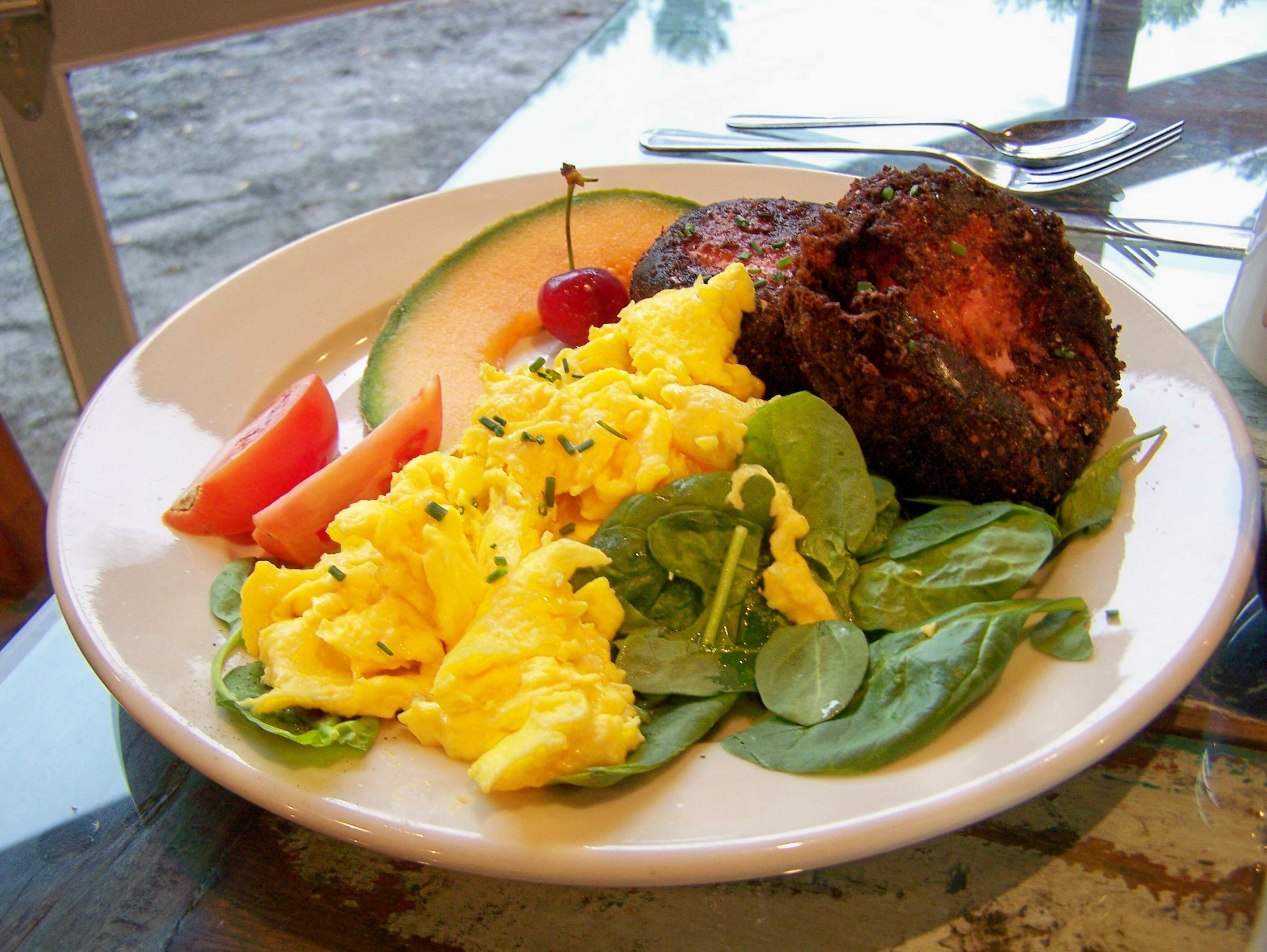 Roasted Beet Fritters with Eggs & Spinach; photo by L. Goldman Lovin' Oven Roasted Beet Fritters with Eggs & Spinach