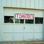 Tomato sign on Slack barn; photo by L. Goldman