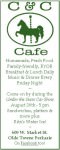C&C cafe bookmark advert