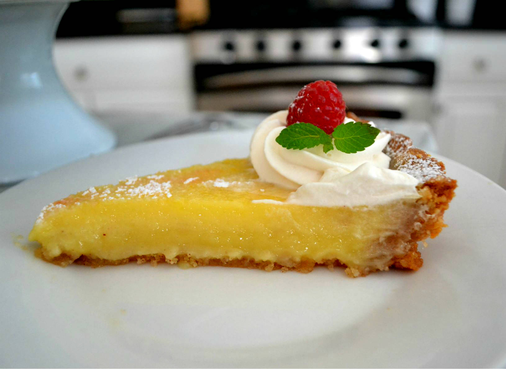 Lemon Custard Tart with Honey Almond Crust