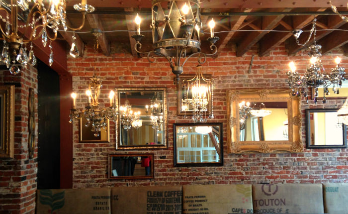Chandeliers at Hattery; photo credit Lynne Goldman