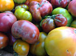 Heirloom tomatoes from Blooming Glen Farm. Photo credit Lynne Goldman