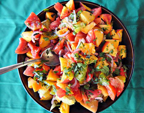 Peach and tomato salad