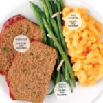 meatloaf_mac and cheese_green beans_100 calorie portion cookbook