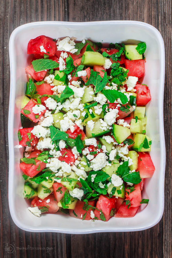 Watermelon Salad, photo credit to The Mediterranean Dish