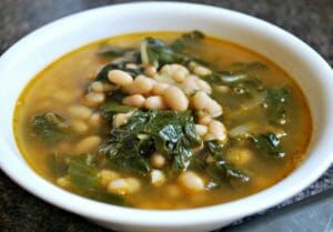 Swiss chard soup with beans